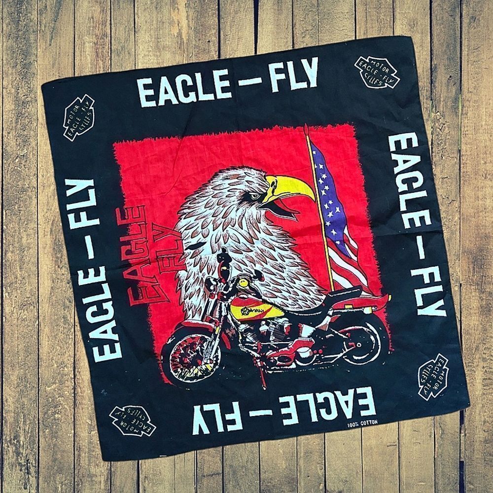 🔥VTG 80's Eagle Fly Motorcycles Bandana🔥
